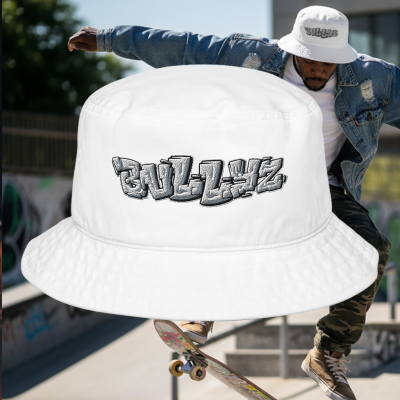 Bullyz Hieroglyphic Organic bucket crown – white