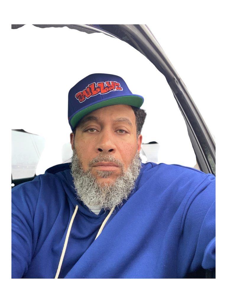 Navy Bullyz snapback hat blue hoodie selfie