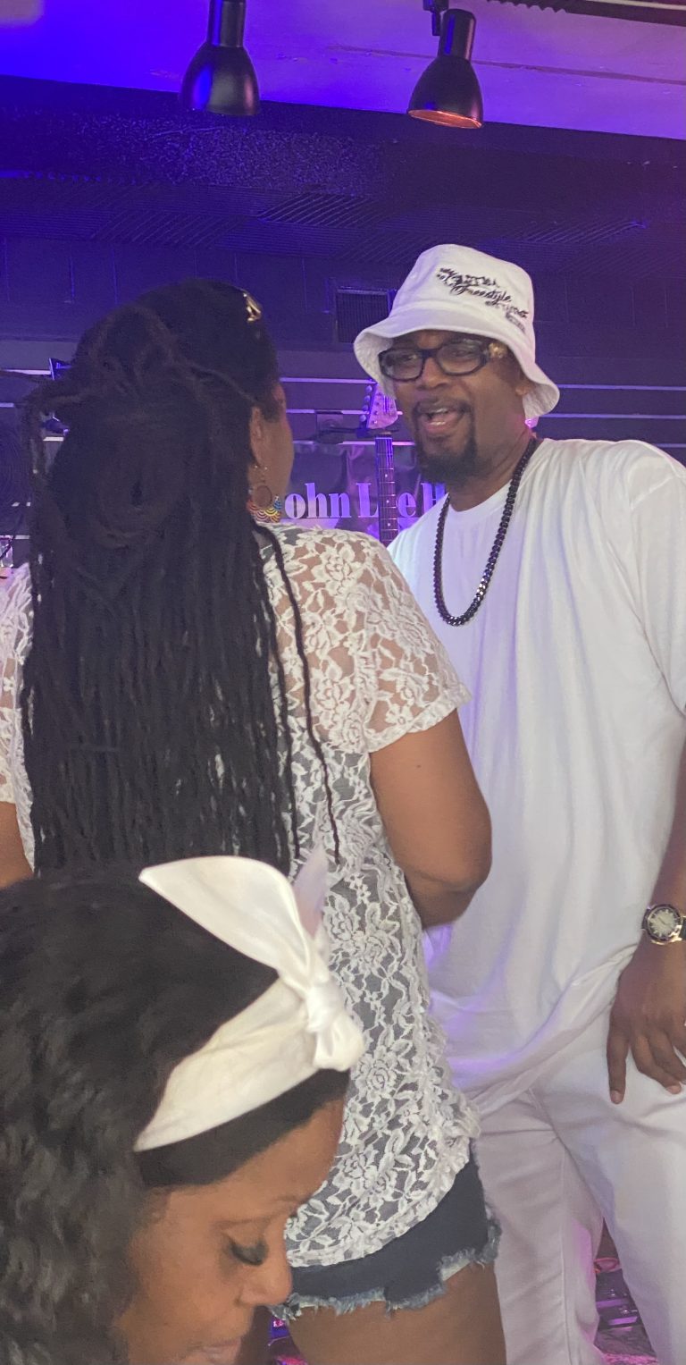 White bucket hat all white outfit event